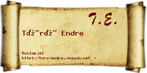 Törő Endre névjegykártya