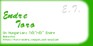 endre toro business card